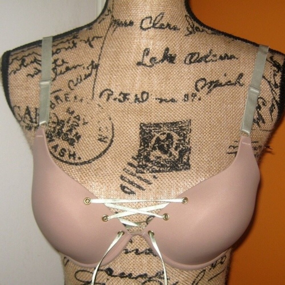 Youmita Nude/Mint Two Tone 34C Push Up Bra NWT